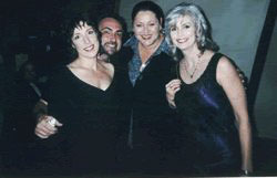 Beth Neilson Chapman, Rique, Camryn Manheim and Emmylou Harris at Women Who Rock Breast Cancer Concert 2001 Los Angeles